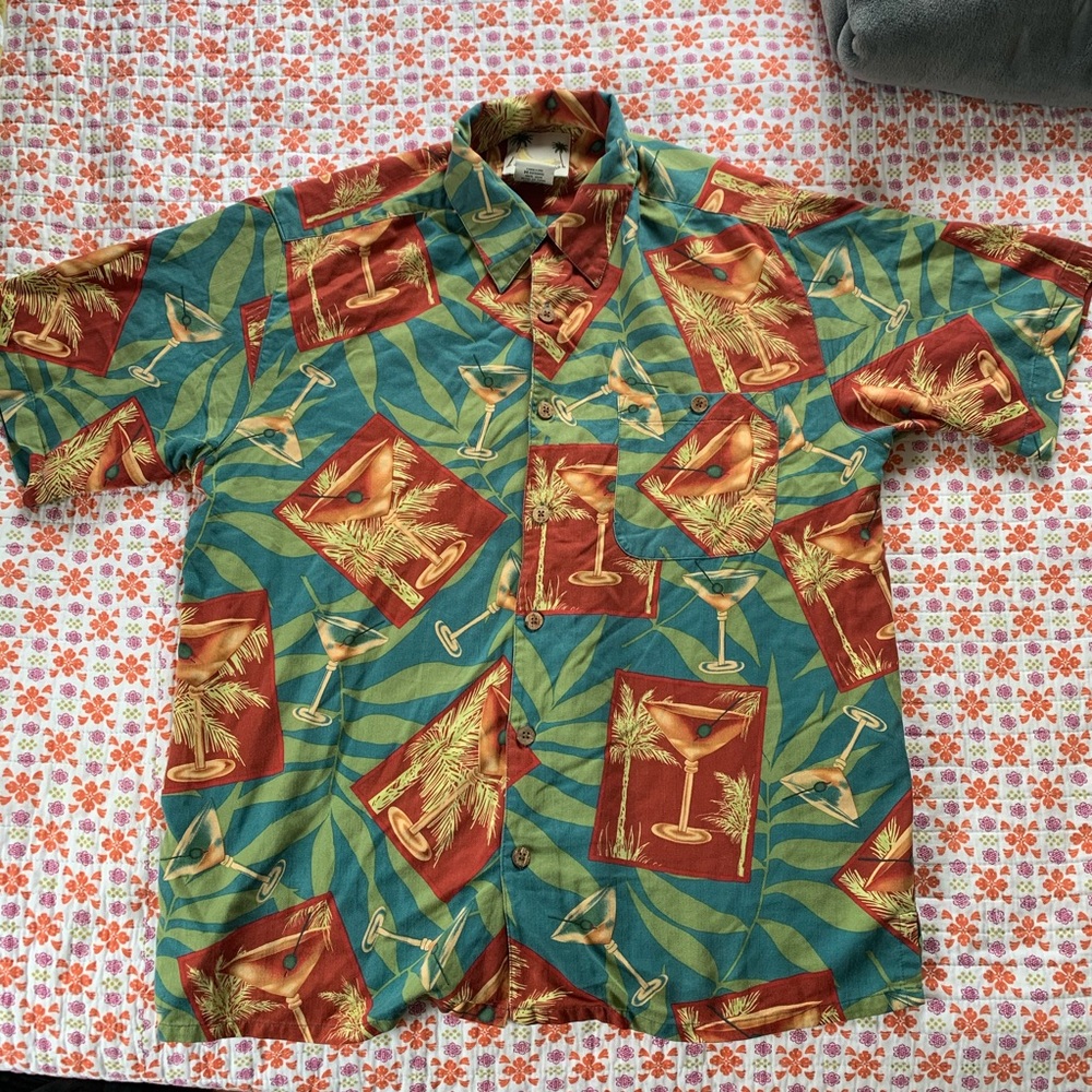 Banana Cabana Hawaiian Martini Shirt - Men’s Sz M